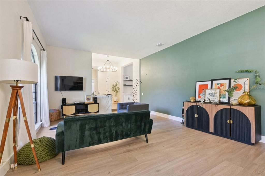 Interior, Pendant Lights, Wood Texture Flooring