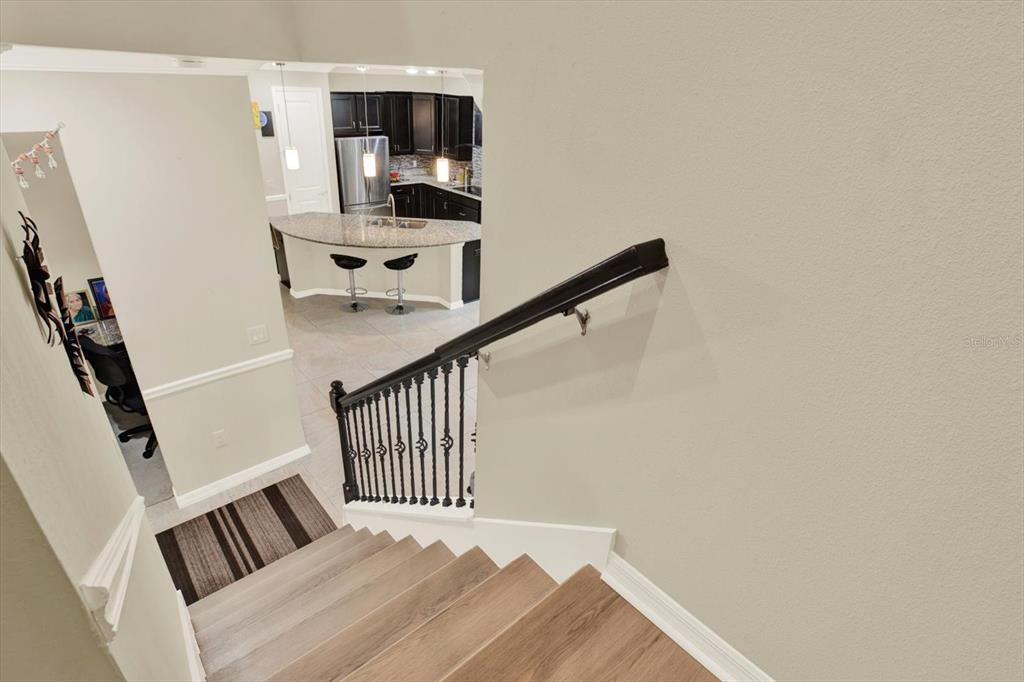Interior, Kitchen, Pendant Lights, Wood Texture Flooring