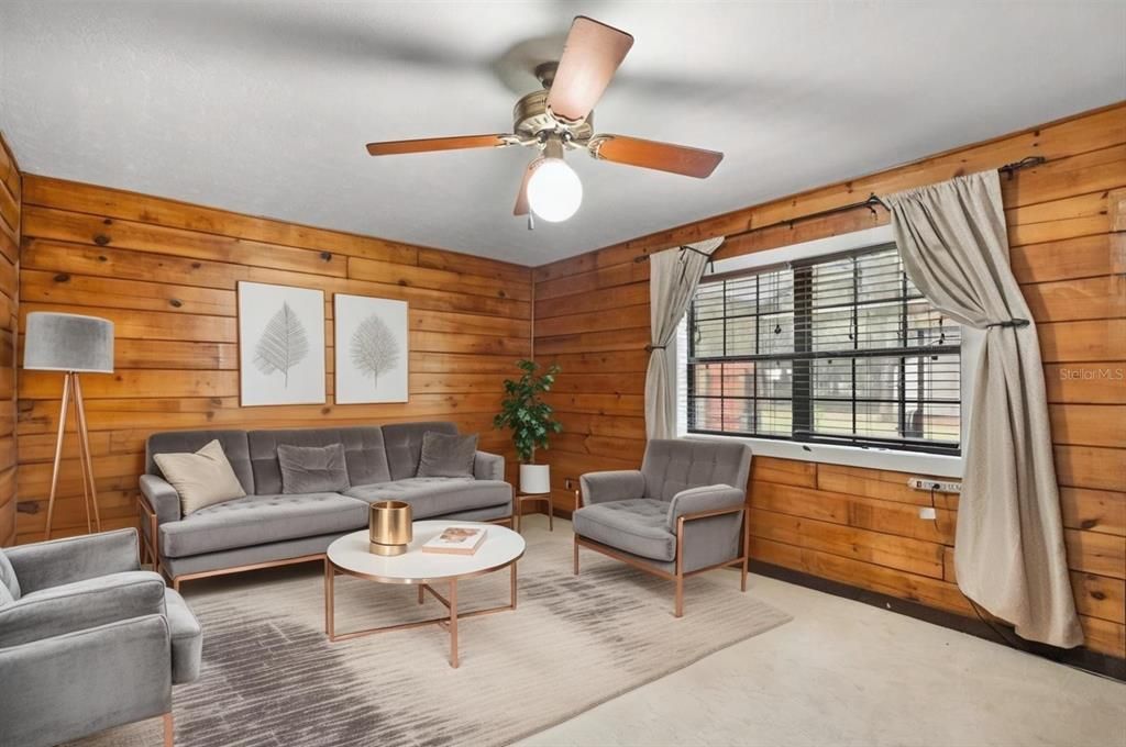 Interior, Living room, Wooden Walls