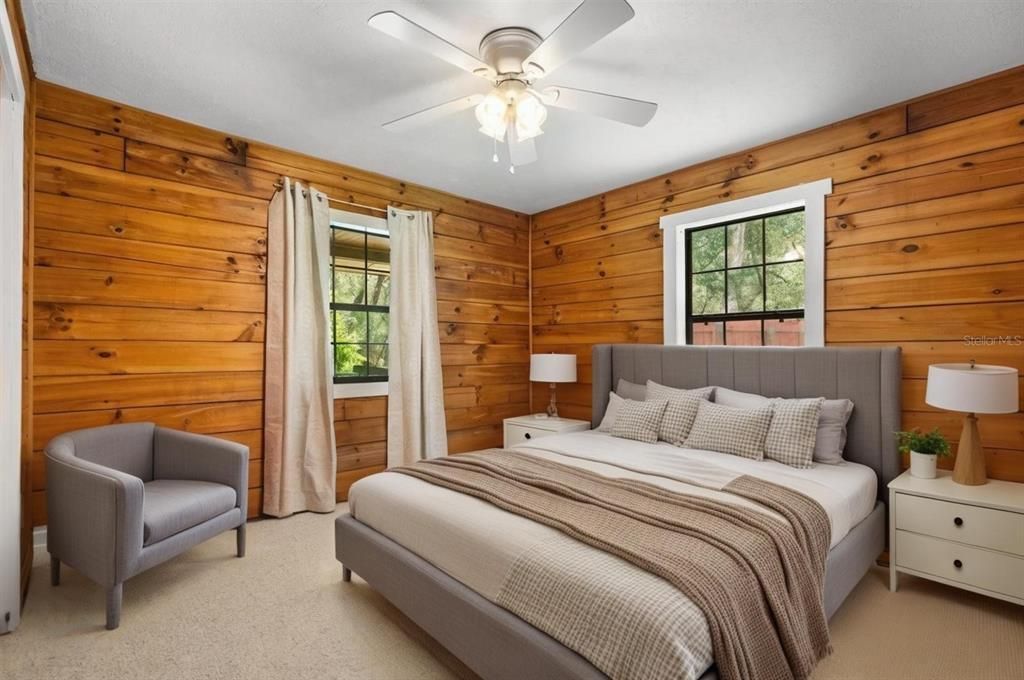 Bedroom, Interior, Wooden Walls
