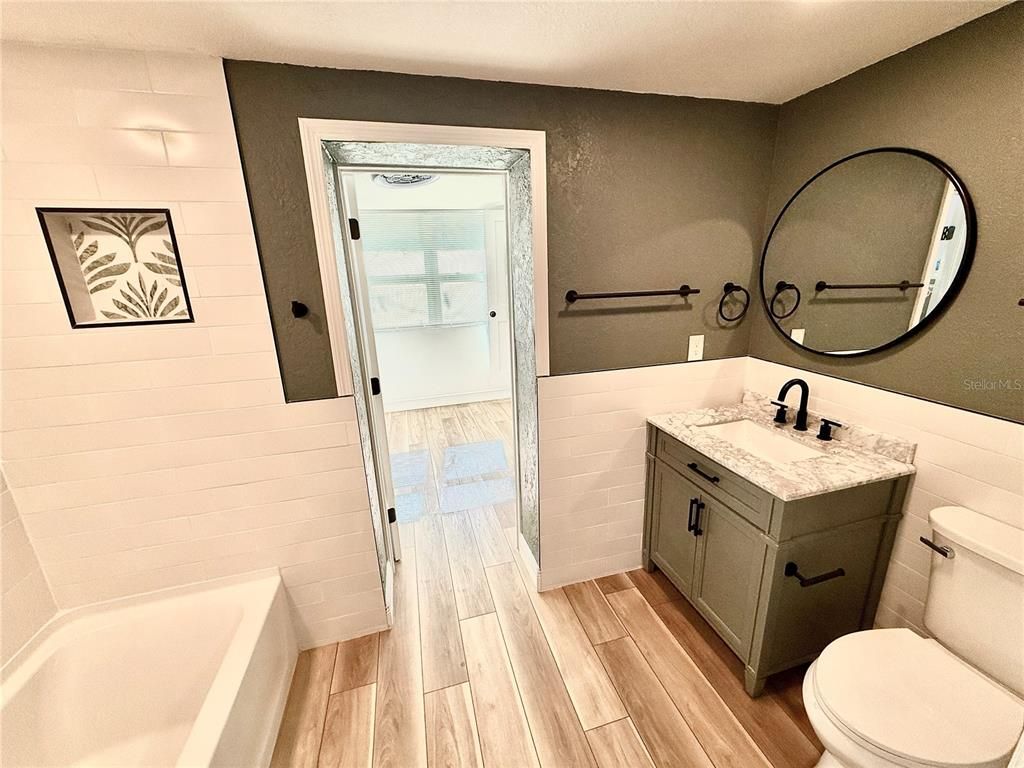 Bathroom, Interior, Wood Texture Flooring