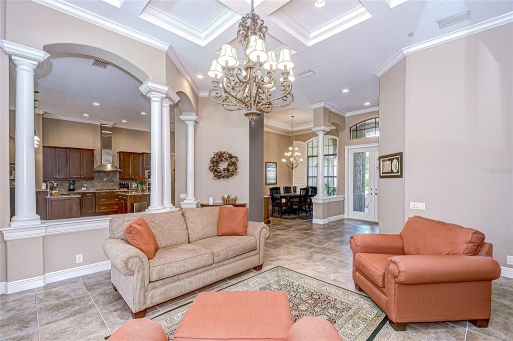Chandelier, Dining room, Interior, Kitchen, Living room, Pendant Lights, Recessed Lighting