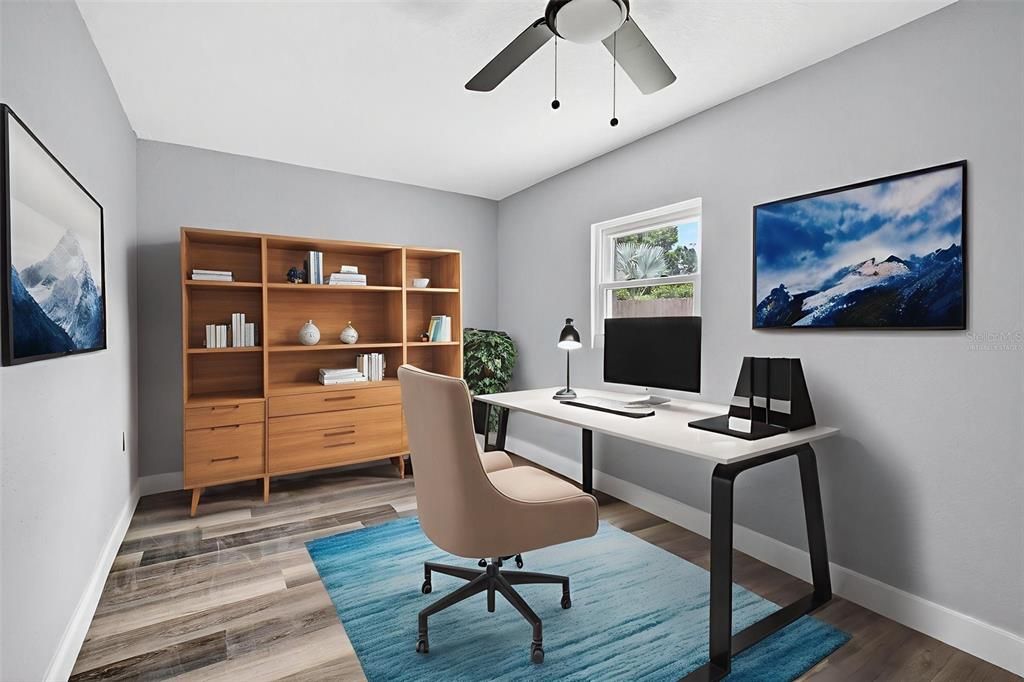 Home Office, Interior, Wood Texture Flooring