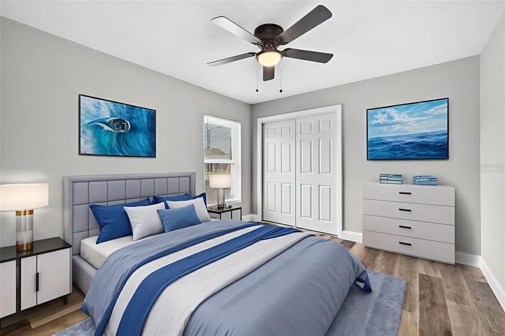 Bedroom, Interior, Wood Texture Flooring