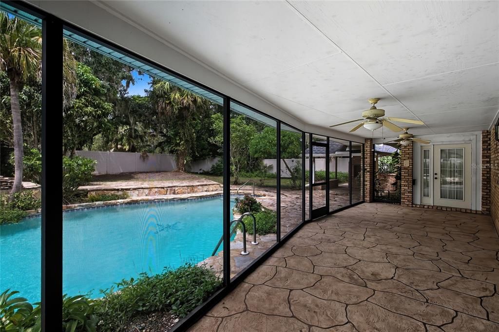 Interior, Pool, Stone Walls, Sun Room