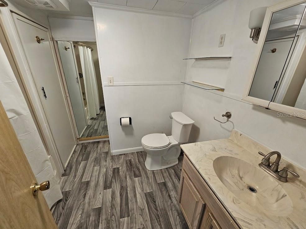 Bathroom, Dual Sink Vanities, Interior, Wood Texture Flooring