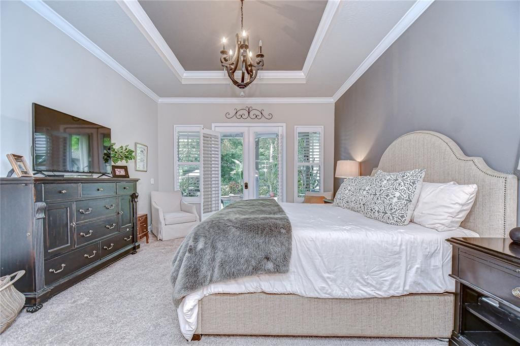 Bedroom, Chandelier, Interior