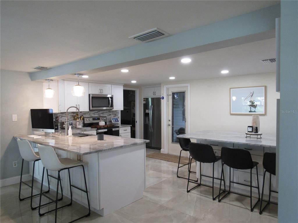 Interior, Kitchen, Pendant Lights, Recessed Lighting, Stainless Steel Appliances