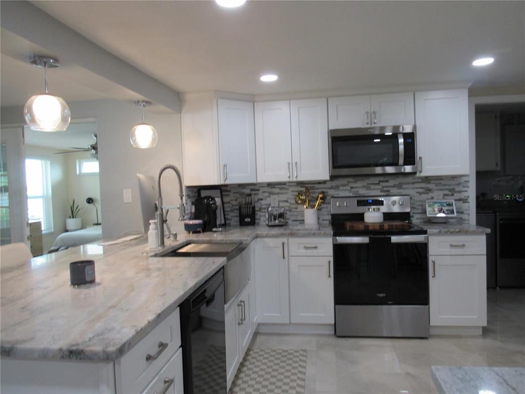 Interior, Kitchen, Pendant Lights, Recessed Lighting, Stainless Steel Appliances