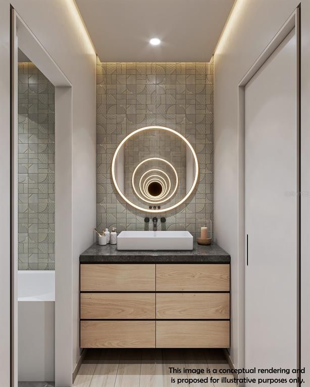 Bathroom, Interior, Recessed Lighting
