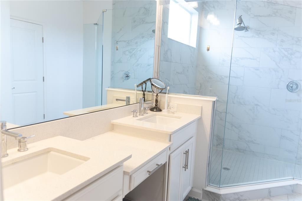 Bathroom, Glass Shower, Interior, Marble, Marble Walls