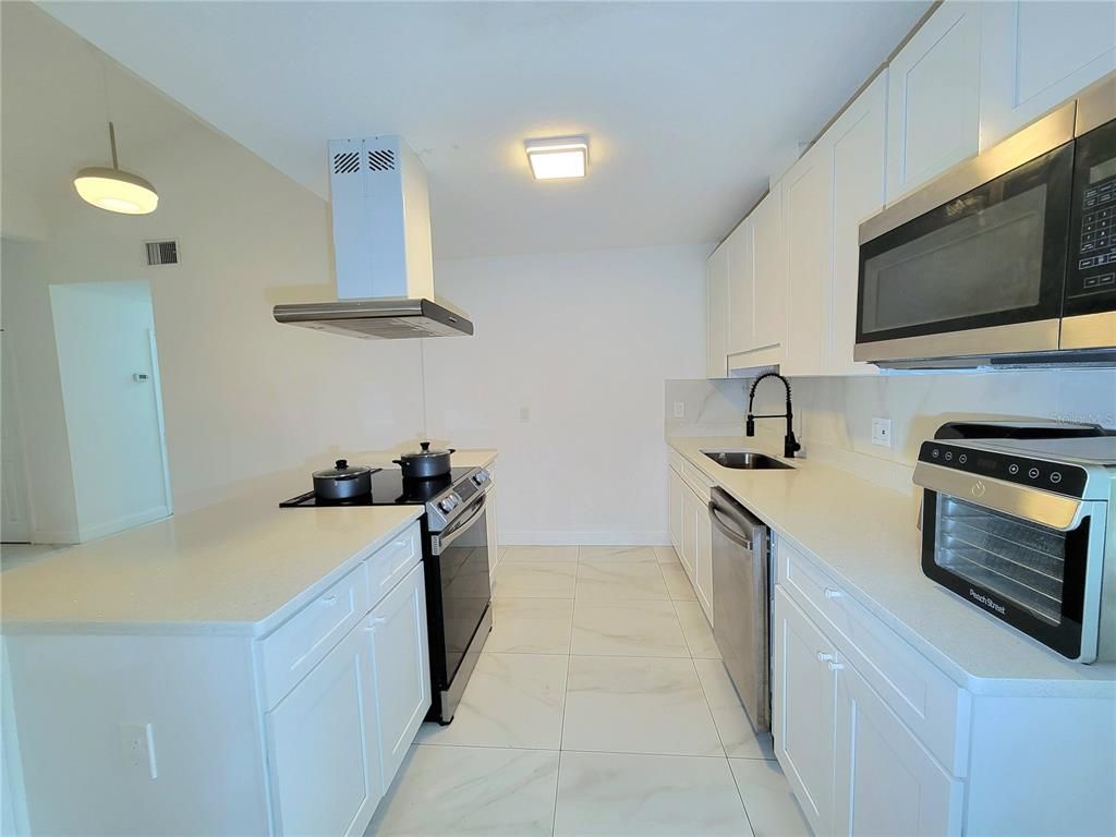 Interior, Kitchen, Marble, Stainless Steel Appliances