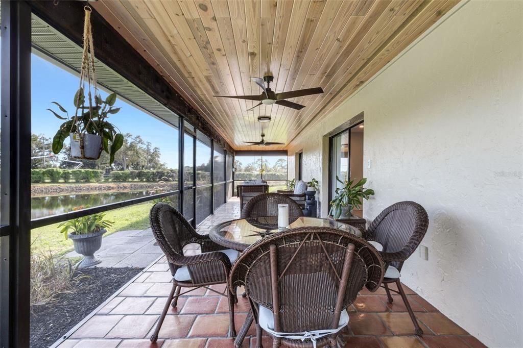 Dining room, Interior, Sun Room, Water, Wooden Ceilings