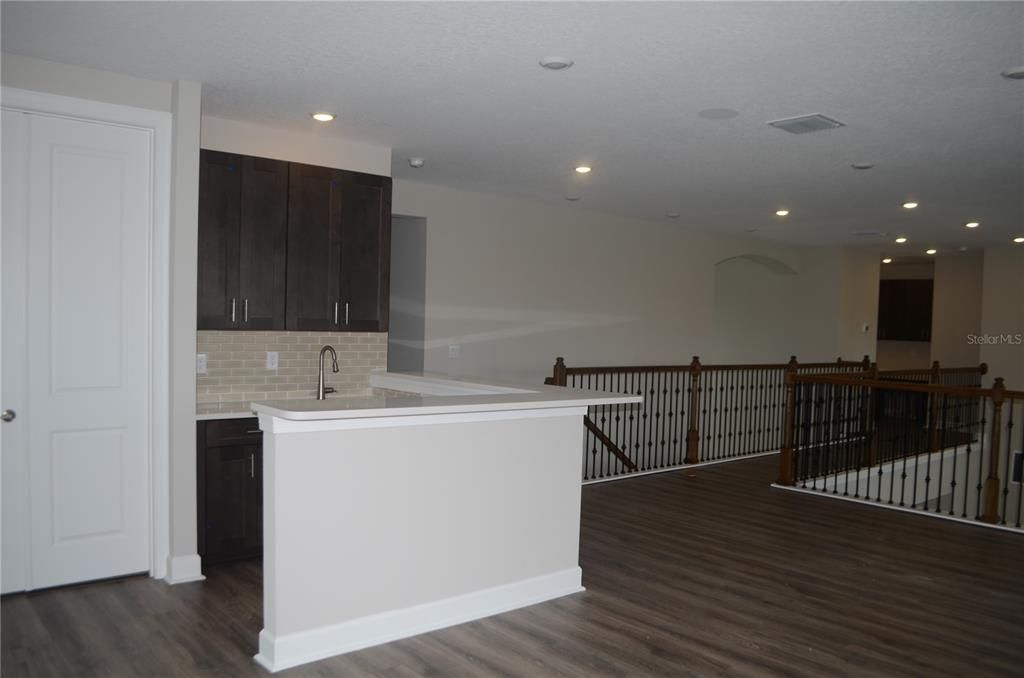 Interior, Kitchen, Recessed Lighting, Wood Texture Flooring