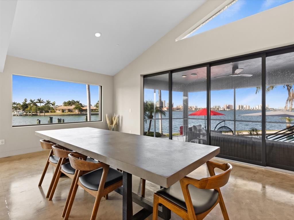 Dining room, Interior, Recessed Lighting, Water