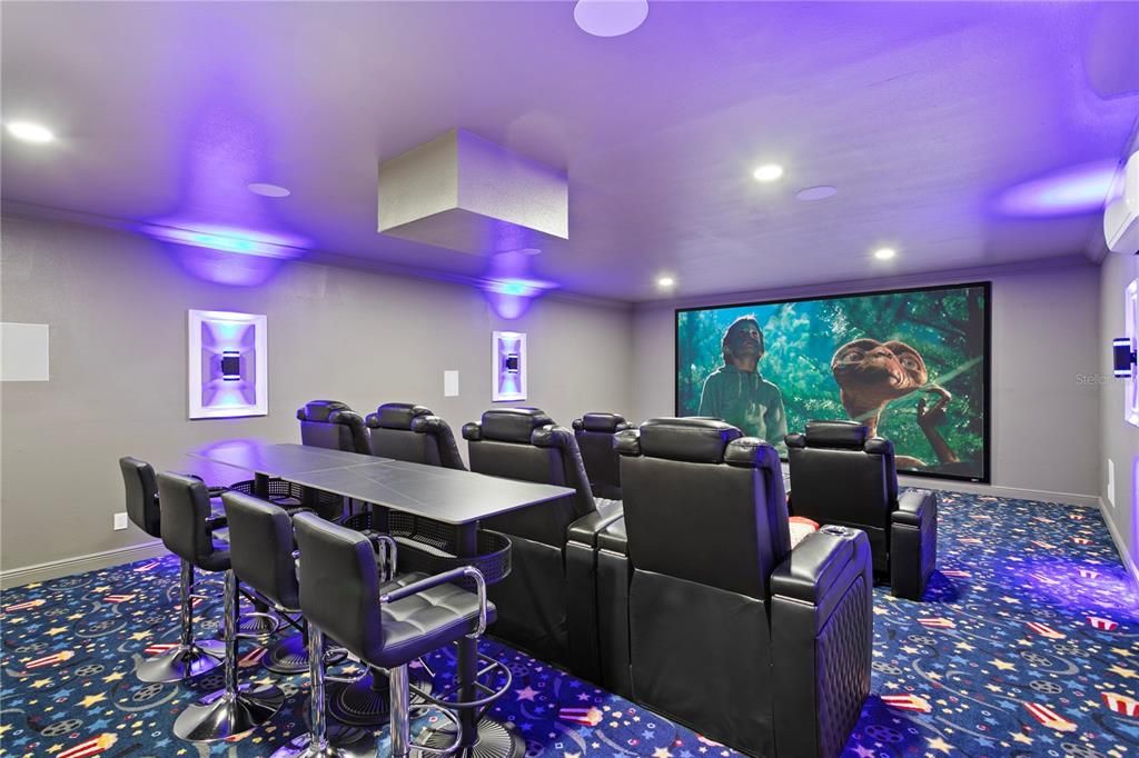 Home Theatre Room, Interior, Projection Screen, Recessed Lighting, Theatre Room