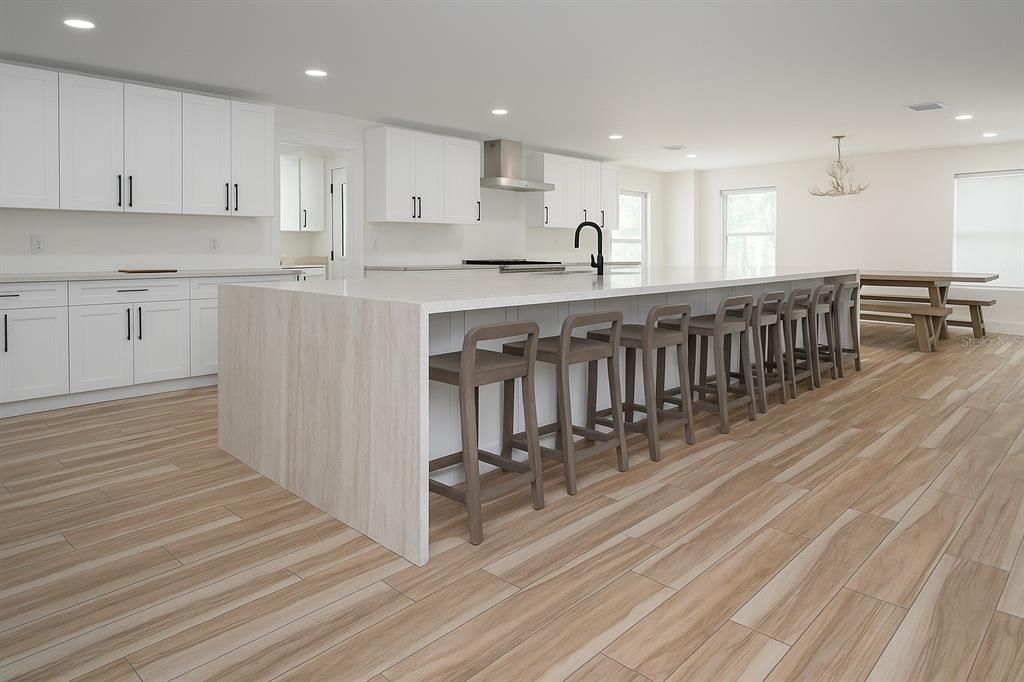Interior, Kitchen, Recessed Lighting, Wood Texture Flooring