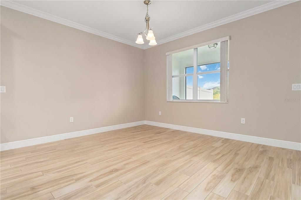 Empty room, Interior, Pendant Lights, Wood Texture Flooring