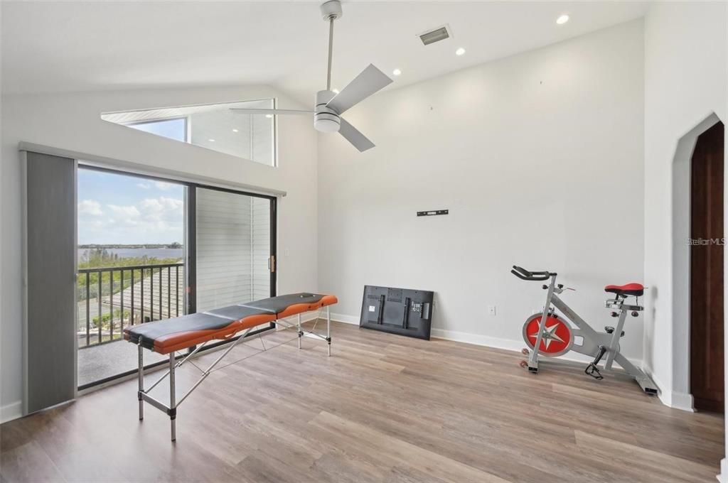 Fitness Equipment, Interior, Recessed Lighting, Wood Texture Flooring