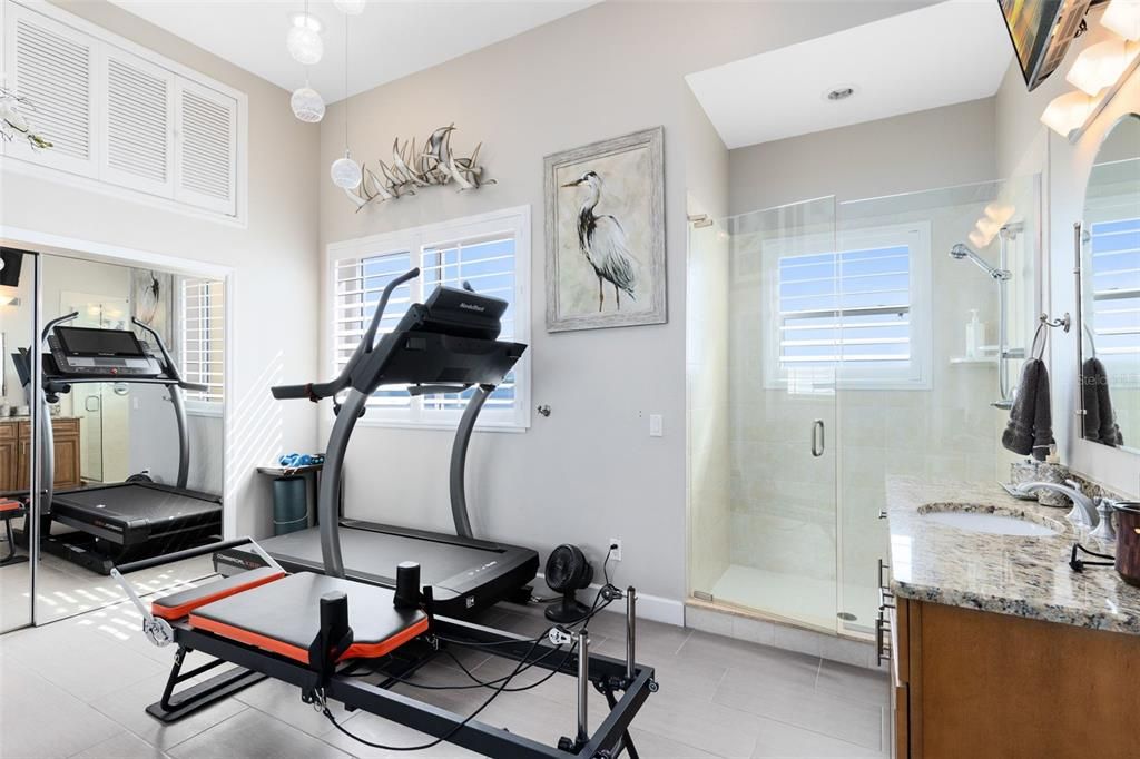Bathroom, Fitness Equipment, Glass Shower, Interior