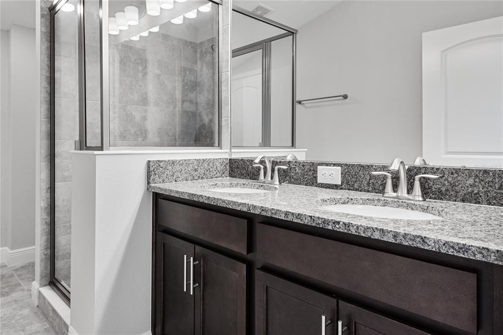 Bathroom, Dual Sink Vanities, Glass Shower, Interior