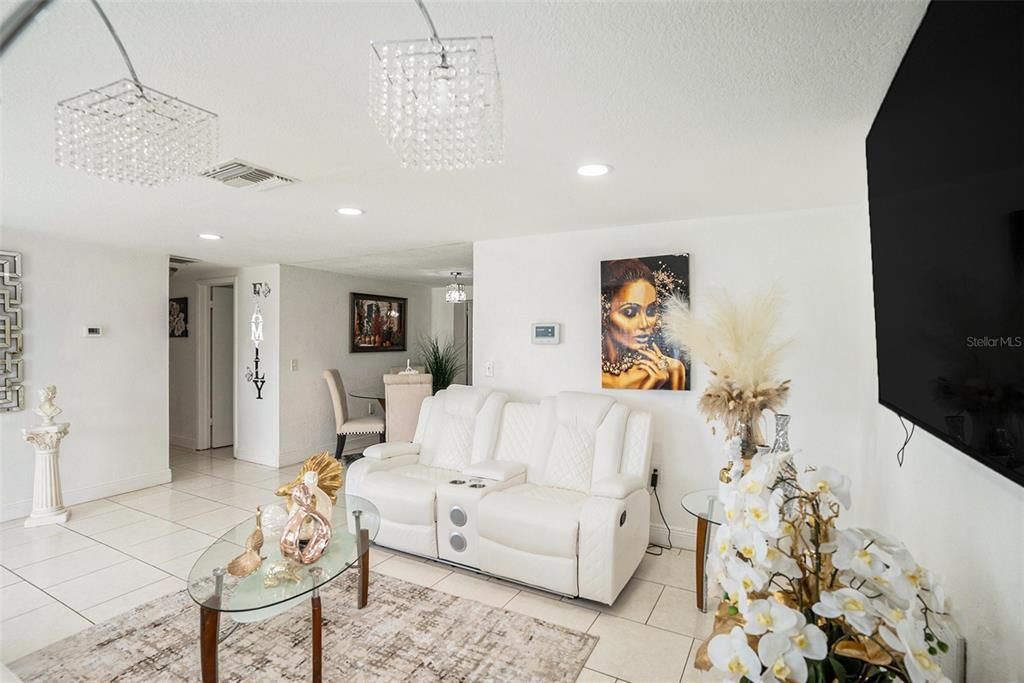 Interior, Living room, Recessed Lighting