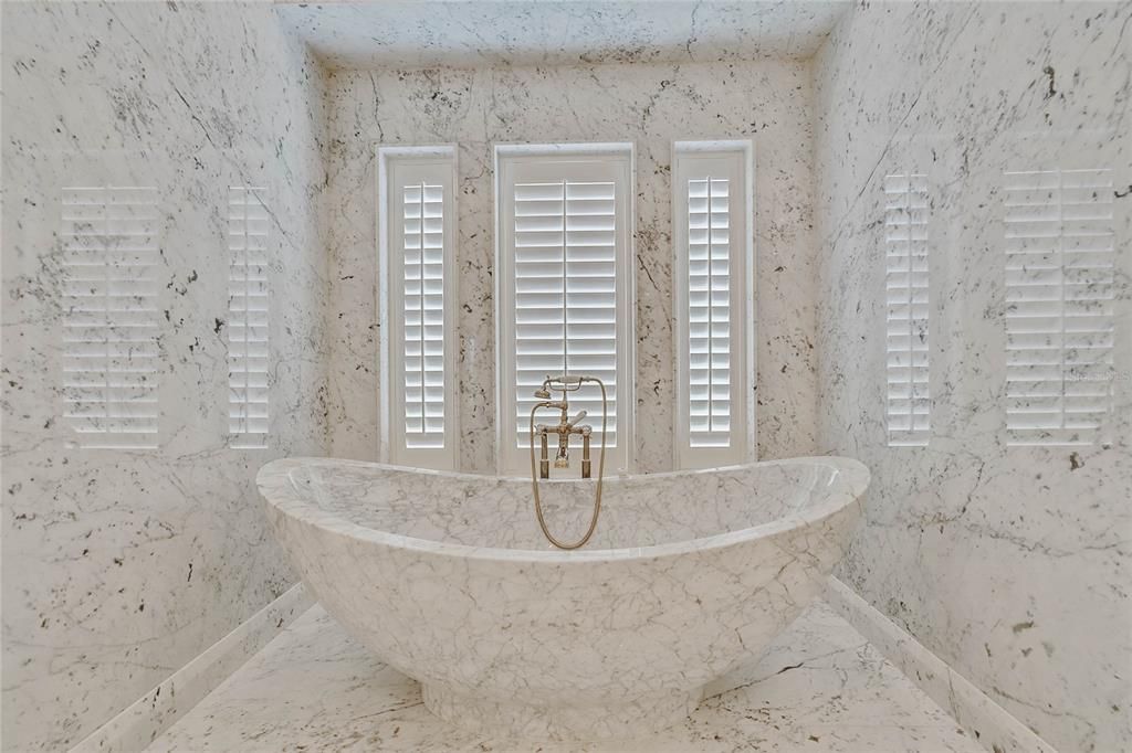 Bathroom, Free Standing Baths, Interior, Marble, Marble Walls
