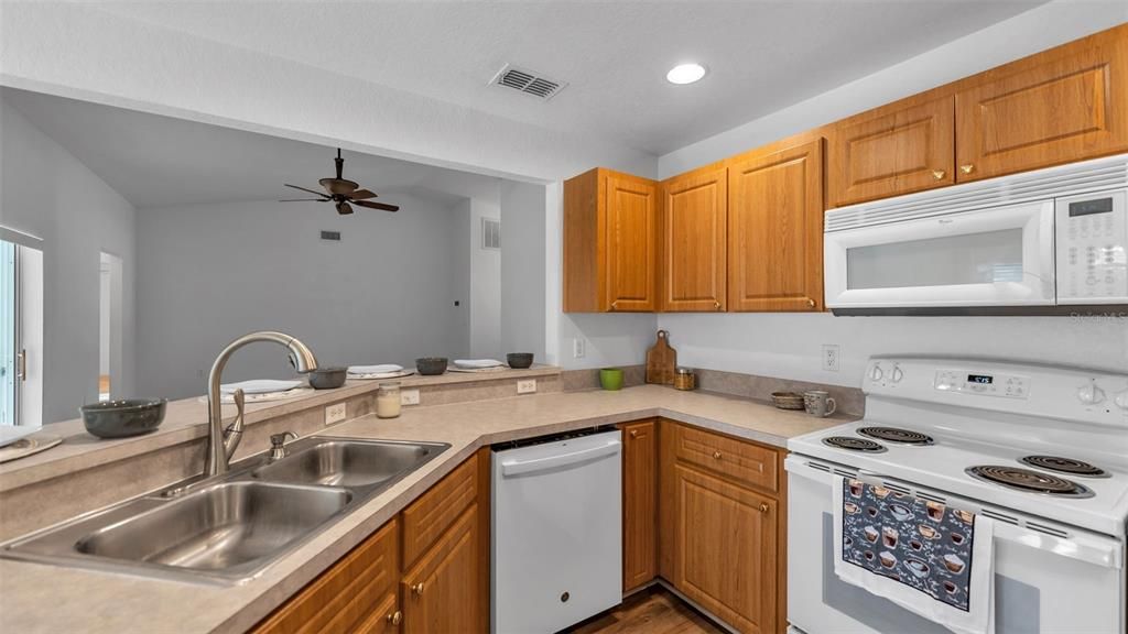 Interior, Kitchen, Recessed Lighting, Wood Texture Flooring