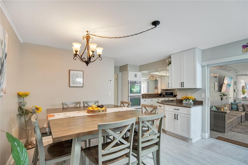 Chandelier, Dining room, Interior, Kitchen, Wood Texture Flooring