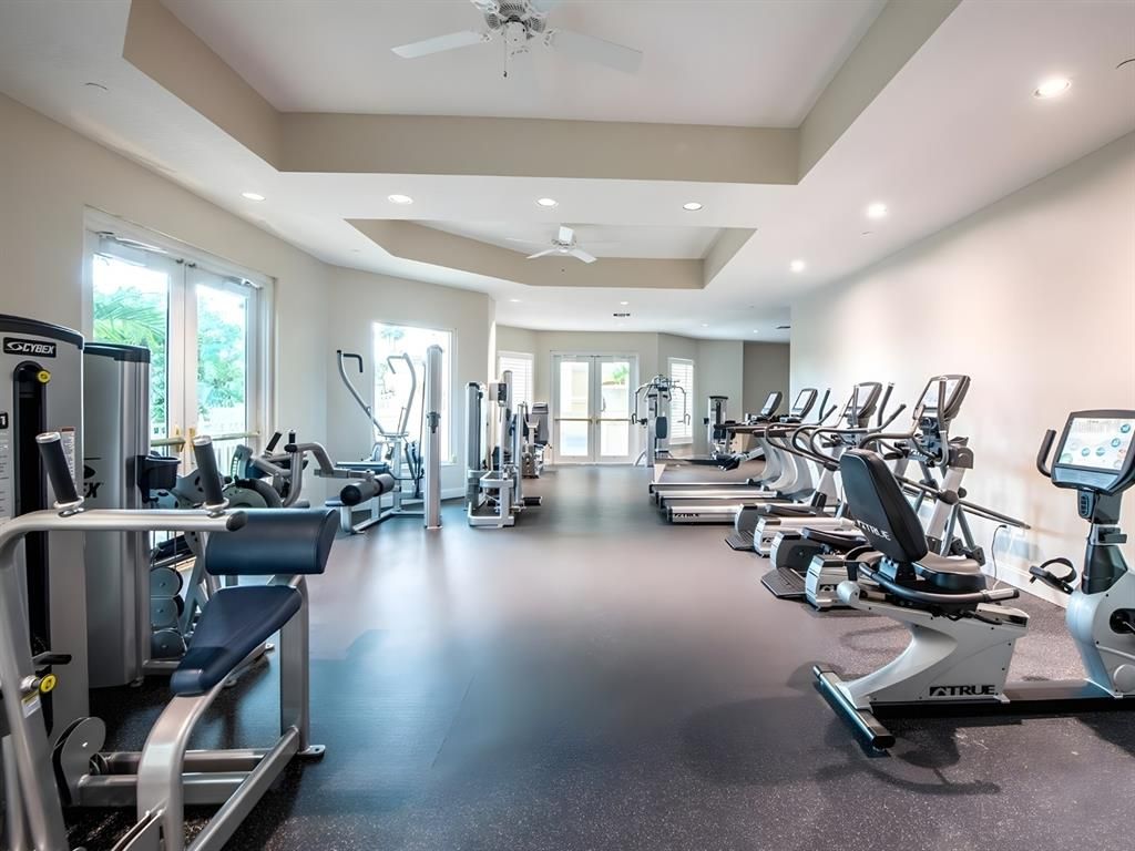 Fitness Equipment, Gym, Interior, Recessed Lighting