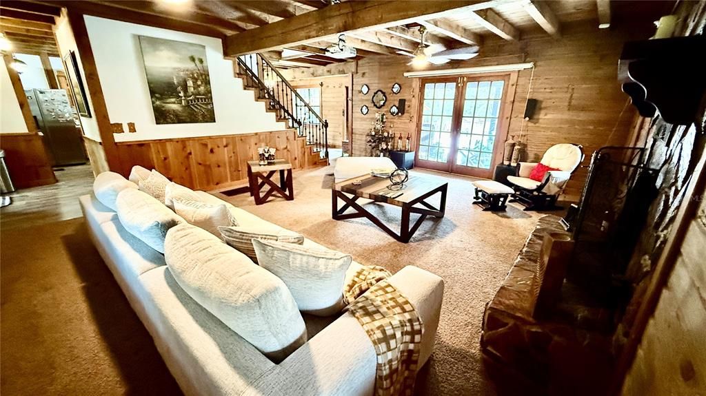 Interior, Living room, Stone Walls, Wooden Beams, Wooden Walls