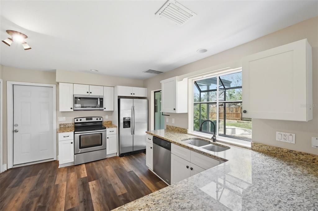 Interior, Kitchen, Stainless Steel Appliances, Wood Texture Flooring
