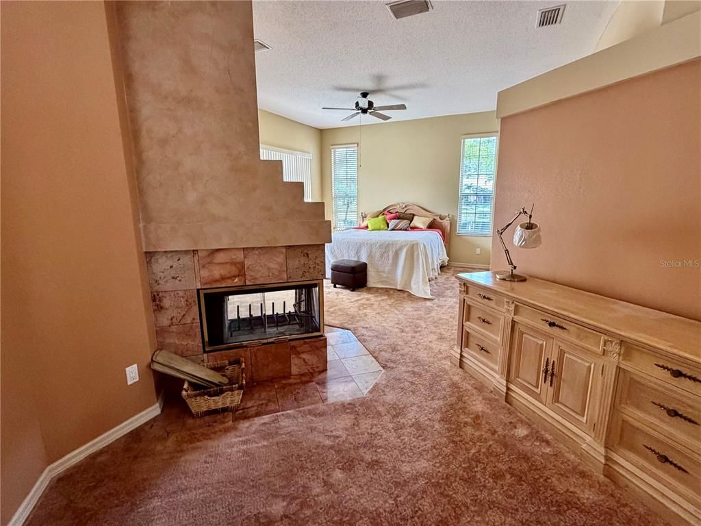 Bedroom, Fireplace, Interior