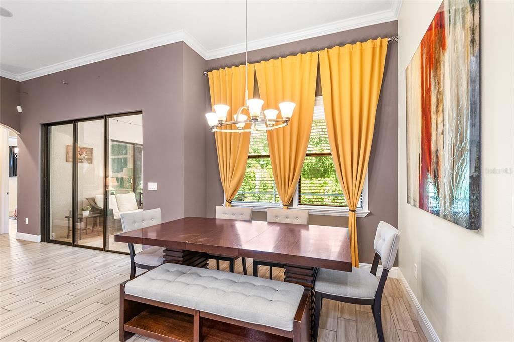 Chandelier, Dining room, Interior, Wood Texture Flooring