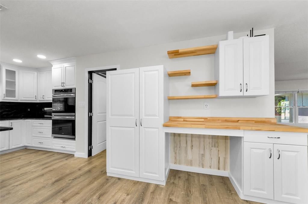 Interior, Kitchen, Recessed Lighting, Wood Texture Flooring