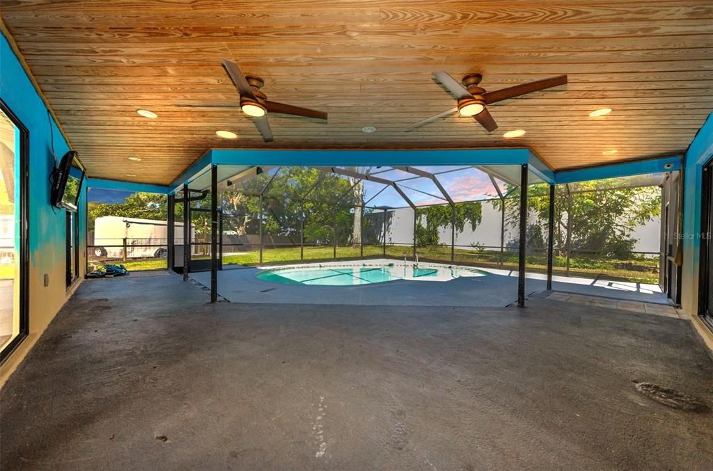 Glass Ceilings, Interior, Pool, Recessed Lighting, Sun Room, Wooden Ceilings