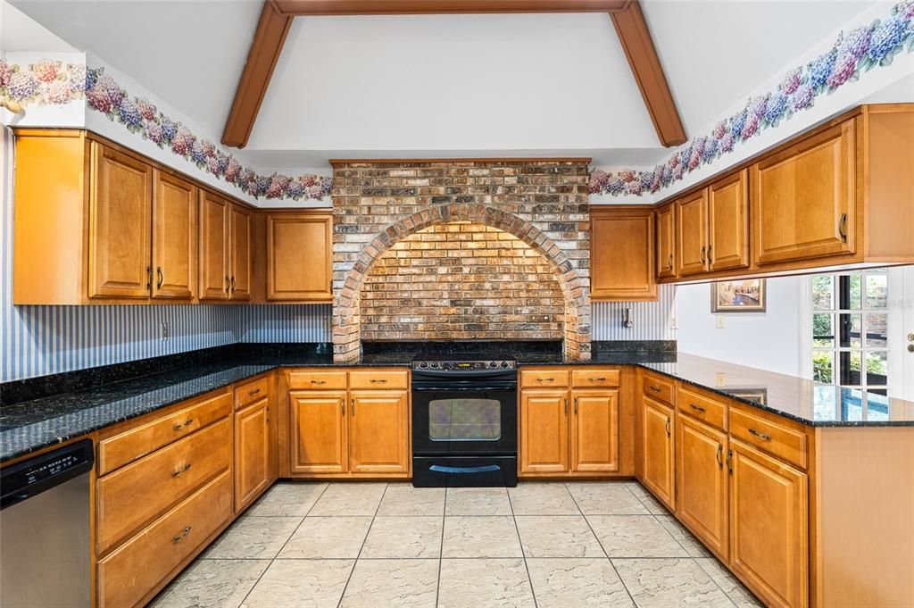 Interior, Kitchen, Stone Walls, Wooden Beams