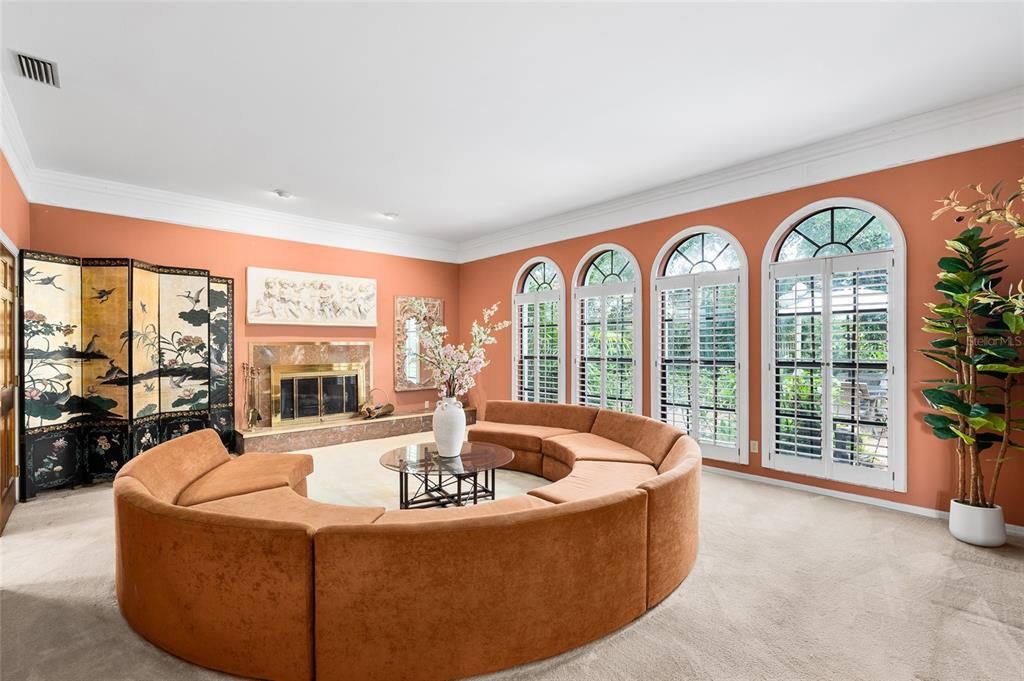 Fireplace, Interior, Living room, Recessed Lighting