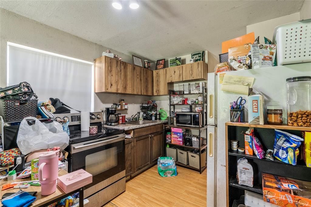 Interior, Kitchen, Recessed Lighting, Wood Texture Flooring