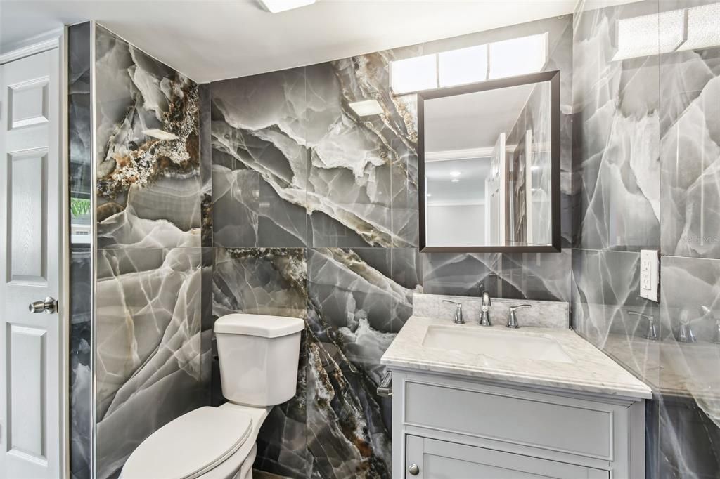 Bathroom, Interior, Marble Walls