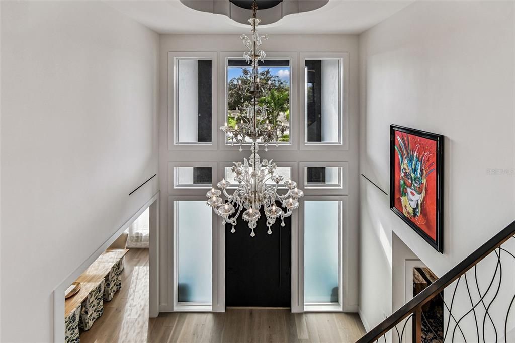 Chandelier, Interior, Wood Texture Flooring