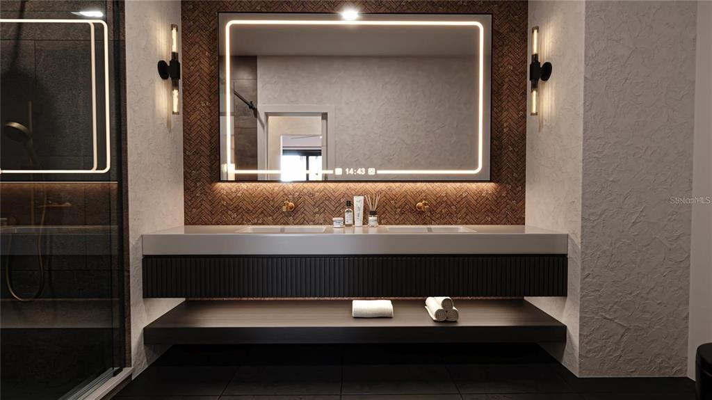 Bathroom, Glass Shower, Interior