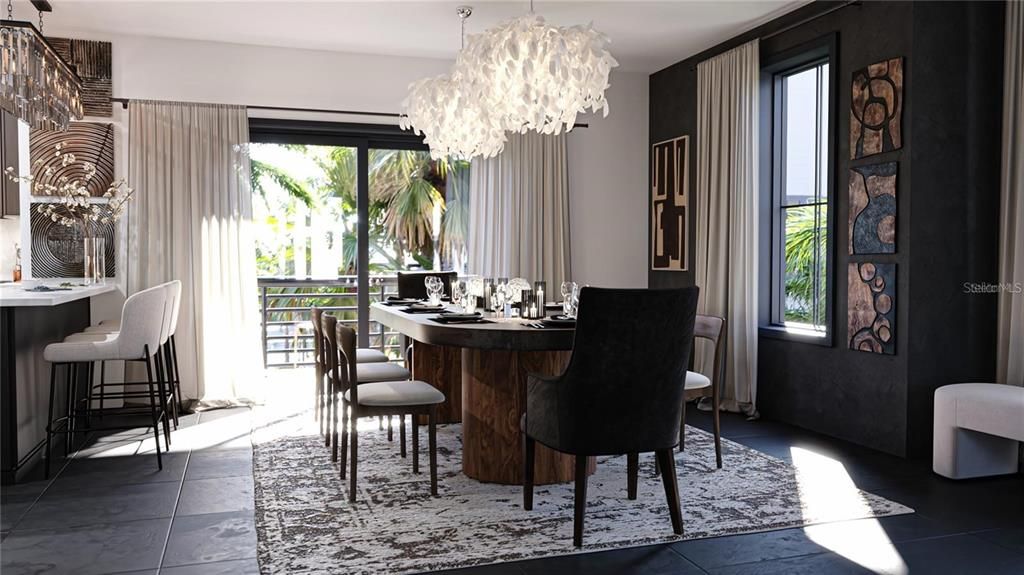 Chandelier, Dining room, Interior
