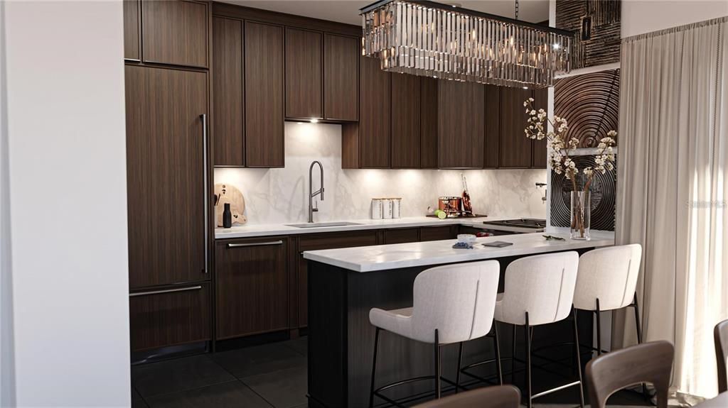 Chandelier, Interior, Kitchen