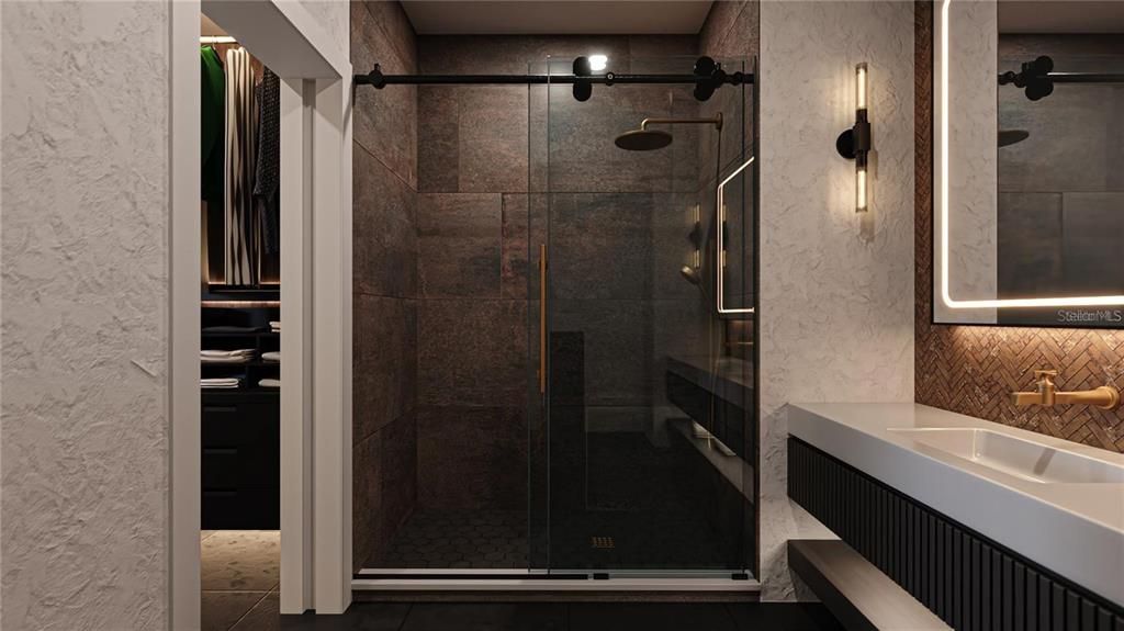 Bathroom, Glass Shower, Interior