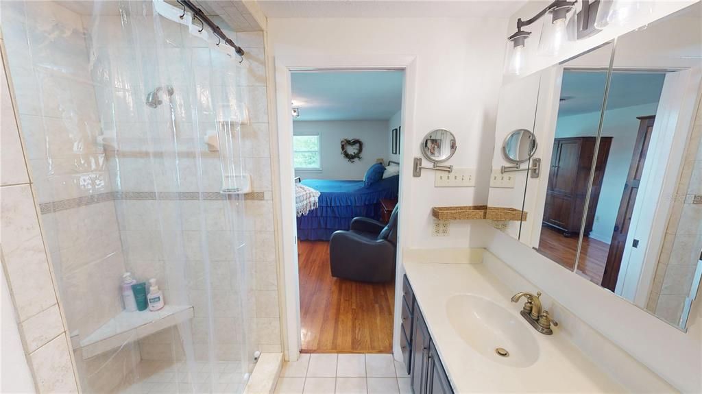 Bathroom, Glass Shower, Interior, Living room, Wood Texture Flooring