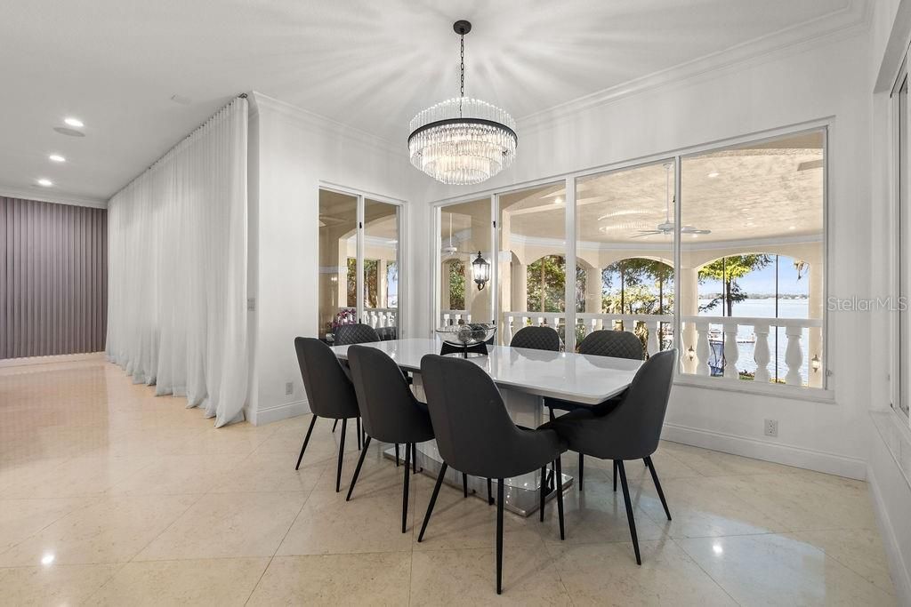 Chandelier, Dining room, Interior, Recessed Lighting