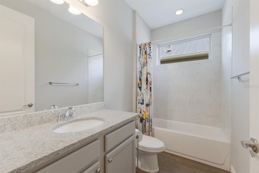 Bathroom, Interior, Recessed Lighting, Wood Texture Flooring