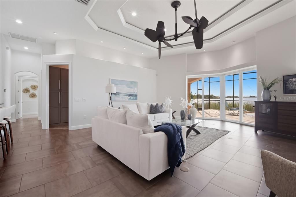 Chandelier, Interior, Living room, Recessed Lighting