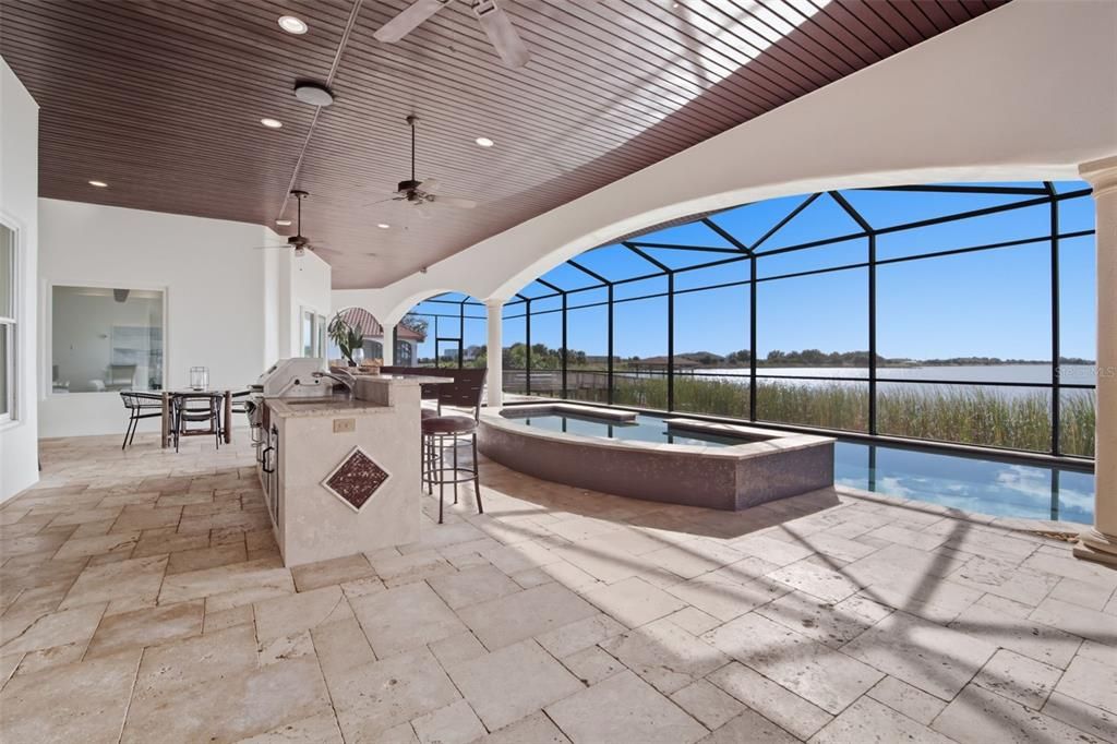 Dining room, Glass Ceilings, Interior, Pool, Recessed Lighting, Sun Room, Water